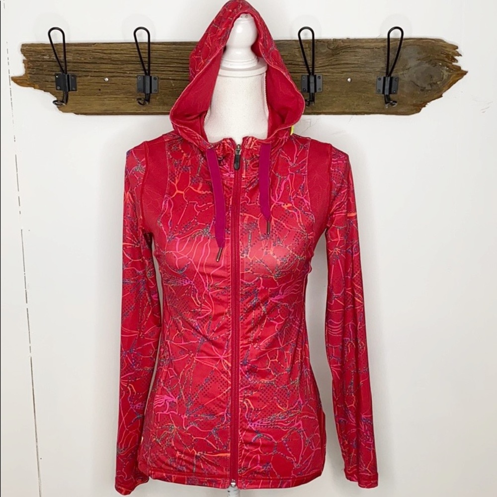 Lole Running Jacket Hooded Full Zip Front EUC